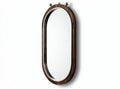Miroir oval en bois avec support en métal - Pour décoration intérieure - 100 x 50 x 5cm