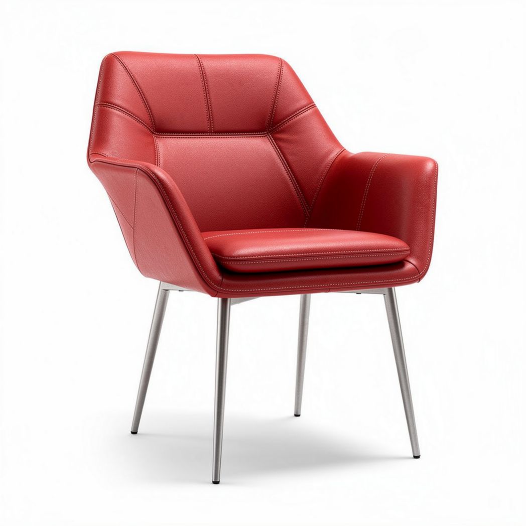 Chaise de salon en cuir synthétique pour un confort d'assise - 70 x 70 x 80cm