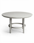 Table ronde en bois avec base en métal pour salle à manger - 80 x 80 x 40cm