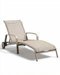 Chaise longue d'extérieur en aluminium avec tissu en textilène - 200 x 70 x 100cm