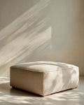 Pouf de rangement pour salon en tissu vert - 60 x 50 x 45cm