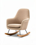 Chaise à bascule en tissu pour salon ou bureau avec structure en bois - 80 x 70 x 90cm